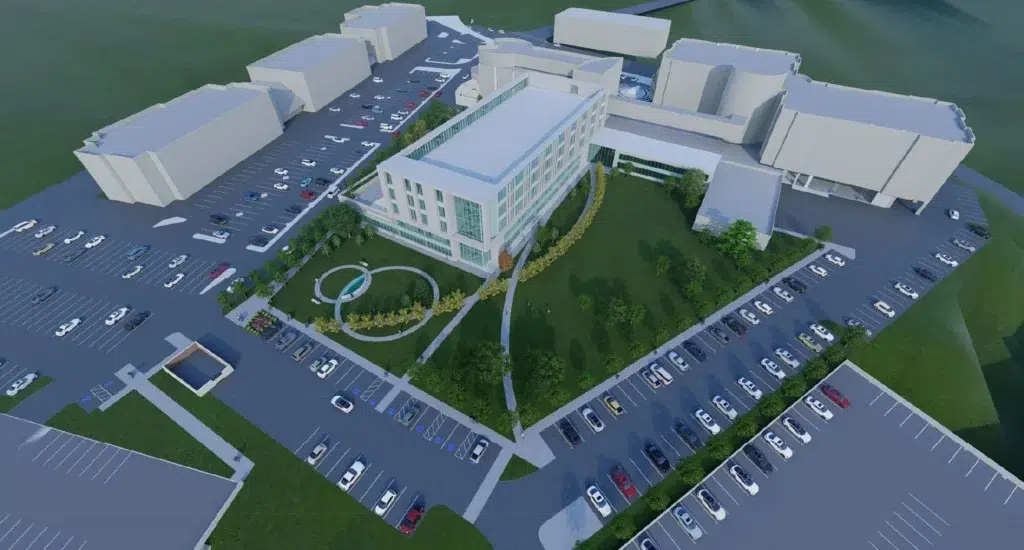 Architectural rendering of the Providence Mission Hospital 712 million dollar multi-stage expansion medical tower
